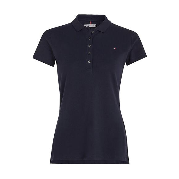 TOMMY HILFIGER Slim Fit Black Polo Shirt Women's Size Medium - Picture 1 of 15